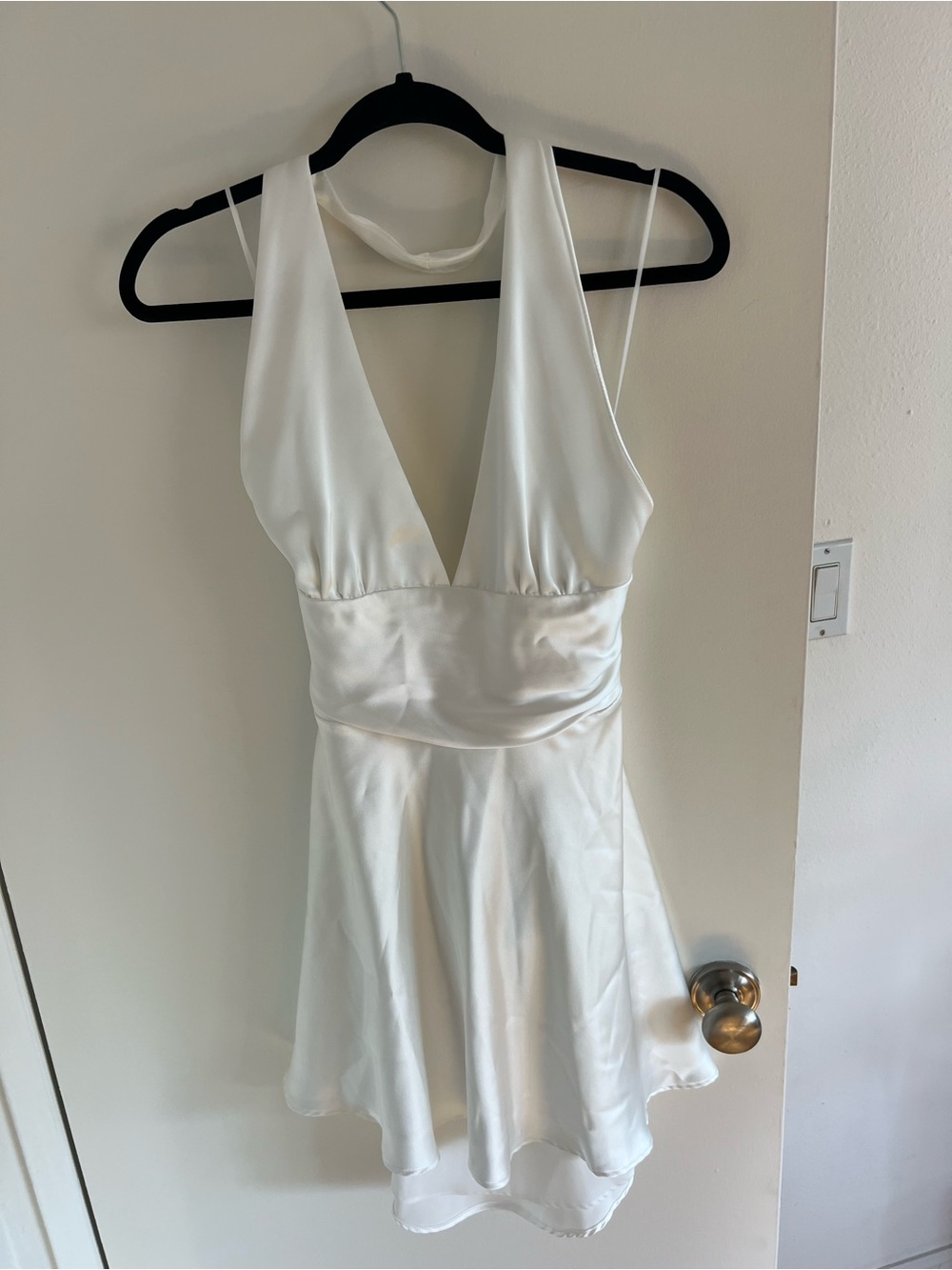 Zara White Satin Mini Dress